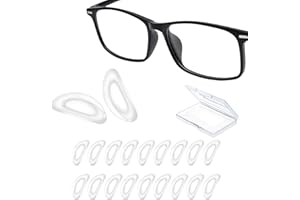 XIELBIS 24 Pairs Silicone Nose Pads for Glasses Stick on,Anti-Slip Pads to Stop Glasses Slipping Down Nose,Durable & Comfortable Glasses Nose Pads,15 x 6 x 1.5 mm (Transparent) with Storage Plastic Box