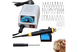 Huzoomtoyz Brandmalstation,Brandmalerei Set Bastelset Lötstation Lötkolben Set einstellbare Temperatur 200℃ - 800 ℃ Brennkolben 25W mit 30tlg Lötspitzen, Holzbrennstation, Brandmalkolben für Holz, Le