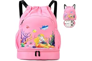HAGOT Sac Piscine Enfant, Sac à dos de sport imperméable, Sacs de Sport Avec Compartiments Garçon Fille Enfant Piscine, Plage, Vacances, Camping