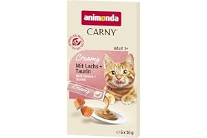 animonda Carny Creamy Kattmat, 15 g x 6 stycken | Premium krämigt kattmellanmål för krävande gourmeter, lågt kaloriinnehåll och lättsmält, utan socker och spannmål