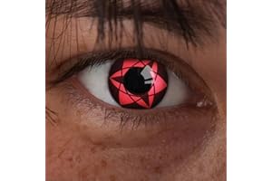 aricona Kontaktlinsen - Sharingan soczewki kontaktowe Sharingan Star – kolorowe soczewki kontaktowe bez użycia siły, do cosplay, na karnawał, imprezy tematyczne i Halloween, 2 sztuki
