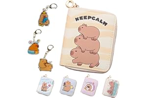 LHLZNB Anime capybarazip Wallets 3 PCS Keyring Set,Purse for Teenage Girls,PU Leather Wallets with Zipped Coin Holder and Card Slots Featuring Tails and Knuckles (Three Water Dolphins)