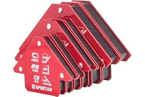 Spurtar 6pcs Welding Magnets, 34KGx2 & 23KGx2 & 13KGx2 Strong Magnetic Holder Magnet Set, Metal Working Tool, Welding Tools and Accessories, Holders 45 90 135 Degree