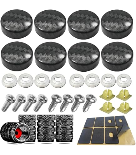 Black Anti Theft License Plate Screw Kit | Stainless Steel Tamper Proof Fasteners With Covers (M6) - View #2