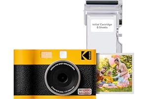 KODAK Mini Shot 2 Era 4PASS 2-in-1 Appareil Photo Instantané et Imprimante Photo Portable (5,3x8,6cm) (Appareil Photo + Paquet avec 68 Feuilles, Jaune)
