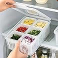 MosQuick®6 grid Fridge Storage Boxes fridge storage containers fridge organiser storage boxes Vegetable Storage Box for Fridge freezer storage containers fridge containers for storage Fridge Organizer