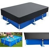 Rectangular Pool Cover 220 x 150 cm Rectangular Pool Tarpaulin Summer Winter Solar Tarpaulin for Rectangular Frame