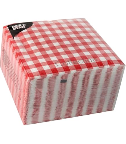 Servetten - 40 x 40 cm - Hart - Rood - 6 stuks - Pasen - Tafeldekken