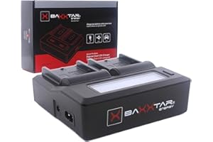 Baxxtar Dual LCD USB Cargador (1500mAh) para BP-U30 BP-U35 BP-U60 BP-U65 BP-U70 BP-U90 BP-U95 BP-U100 batería Compatible con Sony PMW EX1 EX1r EX3 F3 F3K F3L 100 150 160 200