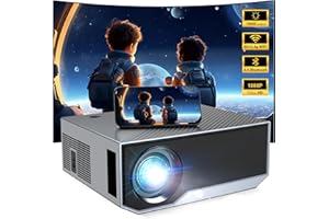 WIELIO Mini proyector portátil con WiFi, Bluetooth, 1080P, Full HD, inalámbrico, Pantalla de Cine en casa, 300 Pulgadas, Compatible con iOS/Android/TV Stick/PS5
