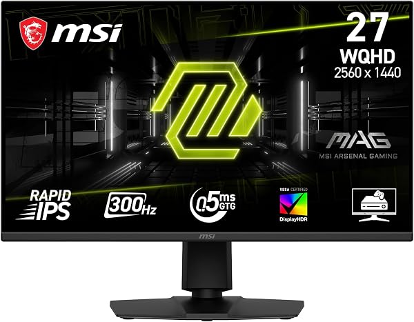 MSI MAG 275QPF X30 27-Inch WQHD Gaming Monitor, 2560x1440 Rapid IPS, 300Hz, 0.5ms, DisplayHDR 400, AMD FreeSync Premium, AI Vision, HDMI 2.1, DP 1.4a, Frame-Les
