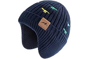 SEYUFN Mädchen Mütze Jungen Baby Wintermütze Kinder Babymütze Winter Strickmütze Junge Dinosaurier Beanie Kinder Warm