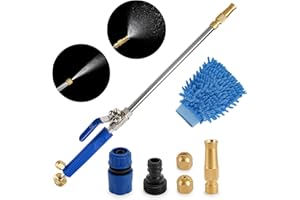 Geichan High Pressure Water Gun,Jet High Pressure Power Washer Wand Extension, Power Washer Attachments with 3 Hose Nozzles for Garden Hose Car Washing