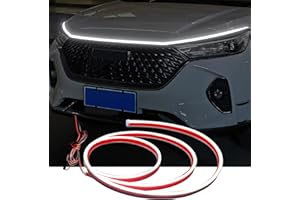 YEELAN Tira de luz para capó, tira de luz de 70 pulgadas, tira de luz LED dinámica para capó del coche, tira de luces LED flexibles impermeables para coche, luz diurna para coches, SUV, camiones