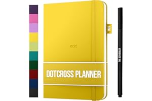 AGENDA A5 DOTCROSS (Pianificatore proiettile) di Scribbles That Matter - Half Bujo Half Planner - Aggiungi in modo creativo concentrazione, produttività e salute mentale nella tua vita - Mustarda