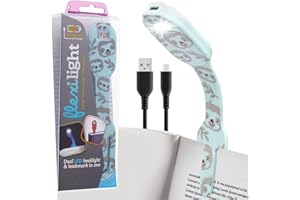 GIFTS FOR READERS & WRITERS Flexilight wiederaufladbare Leselampe | 2 in 1 Lesezeichen Buch Licht | LED Clip On Leselampe | Kinder und Erwachsene Buchlampe | Buchzubehör | Geschenk für Leser, Buchliebhaber