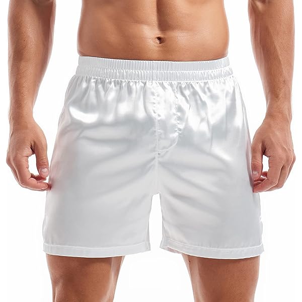 Hrnums 1 satijnen boxershorts voor heren van moerbeizijde, ultrazacht en comfortabel ondergoed, L