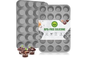 2 stycken minimuffinsformar silikon för 24 muffins, grå BPA-fri