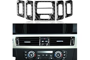 OYDDL Car Centre Console Panel Trim, AC Vent/ Air Conditioner Sticker, Carbon Fibre Decal, Fits BMW E90, E92, E93, 2005, 2006, 2007, 2008, 2009, 2010, 2011, 2012 Accessories (B)