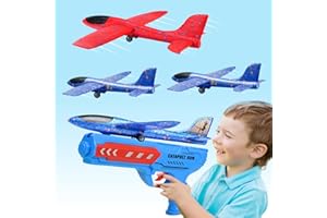DTXYBC Flugzeug Spielzeug, 3 Stück Styroporflieger+Flugzeug Launcher Spielzeug, Flugzeug Styropor, Kinder Outdoor Garten Interaktives Spiele Kindergeburtstag Geschenke