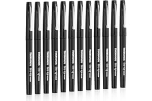 TWOHANDS 12 Felt Tip Pens, Black Ink Fineliners, Writing Marker Pen, Medium Point(0.7mm), Ideal for Adults Journaling, Note Taking, Quick Dry, 22011