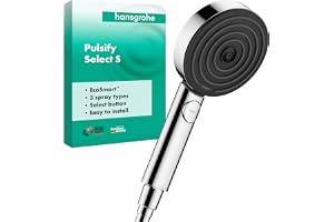 hansgrohe Pulsify Select S - oszczędzająca wodę główka prysznicowa maks. 7 l/min (EcoSmart), słuchawka prysznicowa okrągła (105 mm) z 3-strumieniowa, z funkcją antykamienną, chrom, 24111000