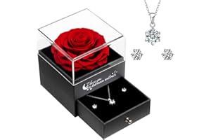 Miofula Mothers Day Preserved Real Rose Gifts for Mum Women - Handmade Eternal Rose with Necklace Gifts for Her Birthday Mothers Day Anniversary Valentine's Day for Girlfriend Mum