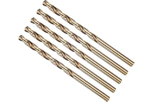 METALLIXITY 4.1mm Micro Drill Bit (#20) 5Pcs, 4341 High-Speed Steel Straight Shank 135° Gold for Drilling Low-to-medium Hardness Metal Copper Aluminum Plastic Wood