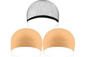 EBOOT Perücke-Caps Unterziehhaube Haarnetz Perückekappe, 3er-pack, Schwarz