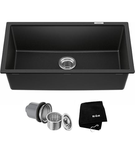 Ruvati RVG2080BK Granitspüle Midnight Black 81,3x48,3cm - Unterbauspüle Aus Quarz-Granit Für Moderne Küchen