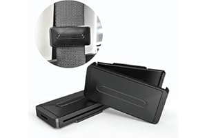 KEQKEV Car Seat Belt Adjuster Seatbelt Clip Stopper Belt Locking Clip Adjuster (Black, 2 Pack)