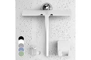 Gütewerk 2-in-1 Squeegee & Cleaning Cloth, 28cm Shower Squeegee for Shower Doors, Car Window Squeegee Glass Cleaning, Washable Shower Accessories, Window Cleaner Tool, Hygienic Glass Shower Cleaner