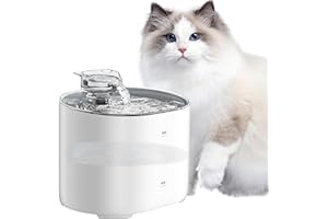 Vunake Cat Water Fountain for Drinking 2.2L/74OZ Water Dispenser for Cats Super Silent Pet Drinking Fountain for Indoor Dogs Cats, White