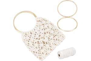 WEBEEDY DIY Dentelle Kit Adulte Débutant Dentelle Tote Bag Kit Dentelle Cordon Kit Boho Dentelle Tote Bag Kit ou Sac en Dentelle pour Dames/Filles Boho Crochet Sac Cadeau