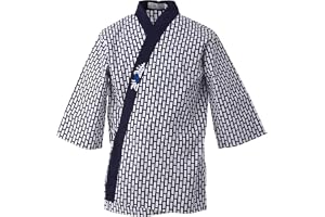 Lpitoy Japansk stil sushi kock kappa unisex japansk kimono restaurang kök arbetsuniform för män och kvinnor