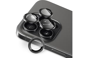 SPARIN 4 sztuki do iPhone 15 Pro / iPhone 15 Pro Max, ochrona aparatu, szkło pancerne, twardość 9H, ultra przezroczysta folia ochronna na aparat, ochrona przed zarysowaniami, tytanowa czerń, 4 sztuki