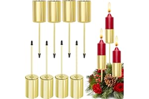 BDSHUNBF 8 Pezzi Porta Candele da Tavolo, Portacandele Oro, Candelabro Moderno, Portacandele per Matrimoni, Compleanni, Natale