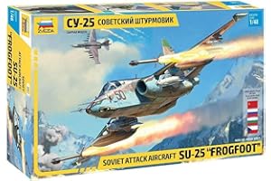 ZVEZDA 4807 1:48 Sukhoi SU-25 Frogfoot Sov.att.airc. - Kit modellino in plastica, da assemblare, riproduzione dettagliata, non verniciata