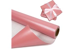 BIHIYII Pink Wrapping Paper Roll 43 cm x 10 m, Pearlescent Gift Wrapping Paper with Pearly Lustre Sparkle, Solid Color Matte Gifts Wrap for Birthday Christmas Wedding (Pink)