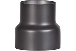 FIREFIX R150/Ü1 Reduzierung Ofenrohr 150 auf 120 für 2 mm starke Rauchrohre, schwarz lackiert, von 150 mm Ofenanschluss auf 120 mm Wandanschluss