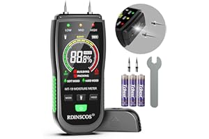 RDINSCOS Medidor de humedad sin pines, detector de moldes, medidor de humedad de madera para paredes, leña, paneles de yeso, hormigón (tipo pluma)