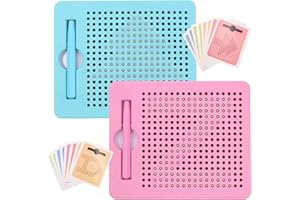 KUNAXKU 2 Pièces Table à dessin magnétique double face pour enfants à partir de 3 ans | Avec stylo à bille en acier et fonction d'extinction | Jouets éducatifs pour l'alphabet, les chiffres et la créativité