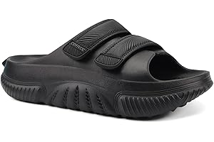 COFACE Mens Recovery Sandals Orthopedic Walking Slides for Men Adjustable Thick Cushioned Orthotic Man Plantar Fasciitis Comfort Casual Outdoor Size 6-14