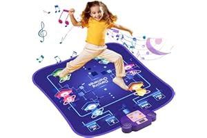 ZILYNHOM Tapete de baile para niños de 3 a 12 años,juguete de regalo de cumpleaños de Navidad para niñas de 3 4 5 6 7 8 9 10 años,tapete de baile electrónico con 5 modos de juego,6 teclas iluminadas, Bluetooth