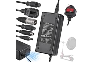 JIZZU Electric Scooter Charger 54.6V 2A, Mobility Scooter Chargers for 48V Li-ion Battery, Hoverboard Adapter, Electric Bike Fast Charger With 6 Connections for Balance Bike, Drifting Board, Unicycle
