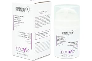 INNOVIA LABORATOIRES Innovia | Crema Contorno Occhi e Labbra Antirughe Effetto Lifting Antiage Idratante con Bava di Lumaca e Acido Ialuronico - Riduce Borse e Occhiaie - 50 ml - Made in Italy