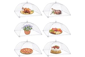 Copertura Alimentare Pieghevoli,Vintoney 6 Pezzi Coprivivande a Rete Pop-up Copri Alimenti Copertura Tende Ombrello Copertura Cibo per Barbecue Picnic Cucina Resistente a Zanzare Mosche