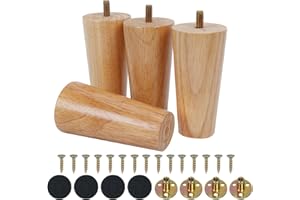 HULAGU Premium Möbelfüße Holz for Sofas, Tables, Cabinets - 4 Stück Tapered Möbelfüße Holz 10cm - Solid Holzbeine für Möbel - Ideal for Möbel, Tisch, Schrank - Premium Quality Möbelbeine