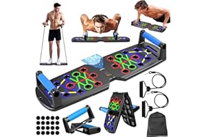 SUEWIDFAY Planche de pompes multifonction 26 en 1 pour un usage domestique, système de fitness, sol, poitrine, exercice musculaire, équipement professionnel pour brûler les graisses pour hommes