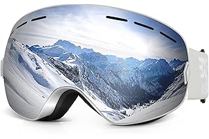 EXP VISION Gafas de esquí de snowboard para hombres, mujeres y jóvenes, antivaho, OTG, lentes esféricas desmontables
